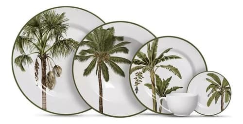 Aparelho De Jantar 20 Peças Malibu Alleanza Decorado Florido - 1