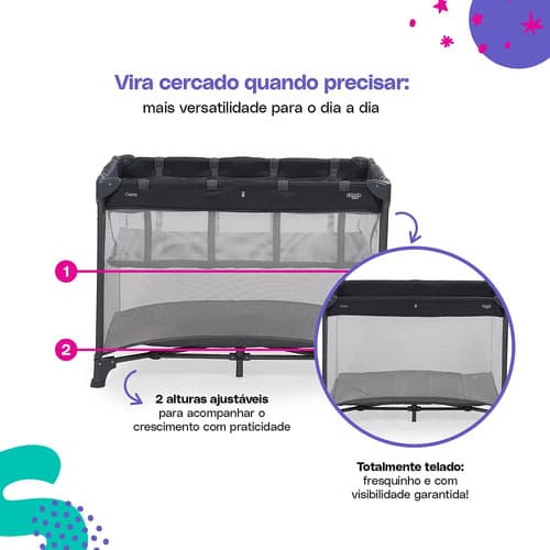 Berço Cosco Kids, Cozzy, Cinza Lápis - 10