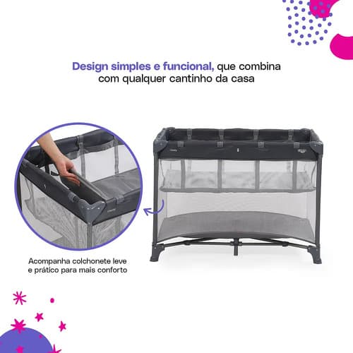 Berço Cosco Kids, Cozzy, Cinza Lápis - 9