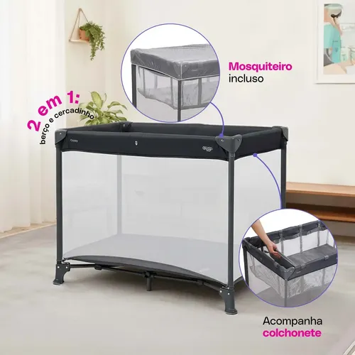 Berço Cosco Kids, Cozzy, Cinza Lápis - 6