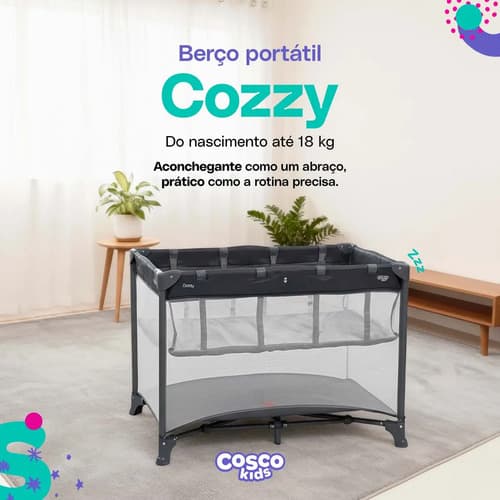 Berço Cosco Kids, Cozzy, Cinza Lápis - 5