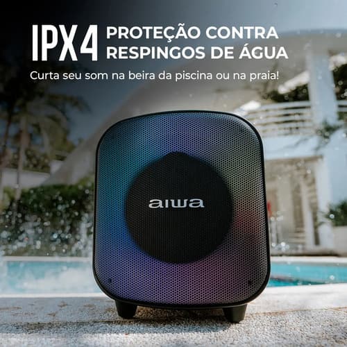Caixa De Som Partybox Aiwa Pb-07 Bluetooth 8h Rgb Usb Tws Preto (novo Com Caixa Aberta) 127/220v - 7