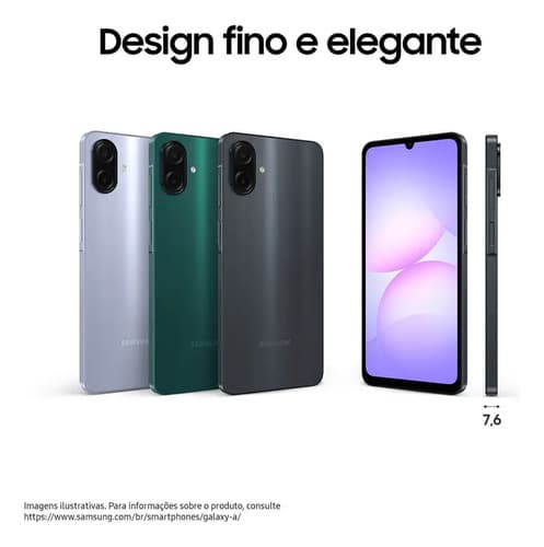 Celular Samsung Galaxy A07 256gb, 8gb, Câmera 50mp, Tela 6.7 , Proteção Ip54, Processador 6nm - Preto (novo Com Caixa Aberta) - 9