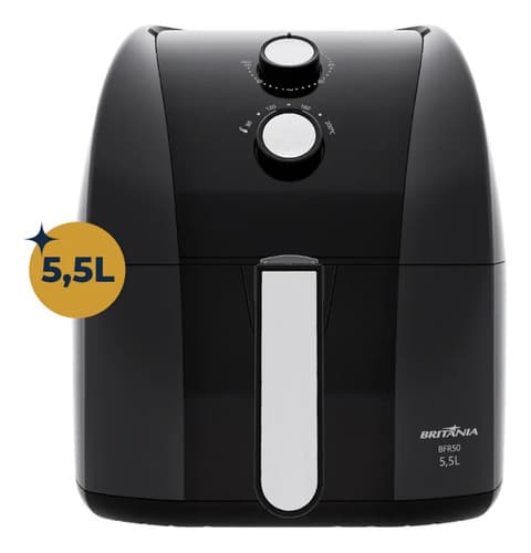 Air Fryer Britânia 5,5l 1500w Antiaderente Redstone Bfr50 220v Preto - 1