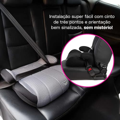 Booster Cosco Kids, Teen, Até 36kg, Preto - 6