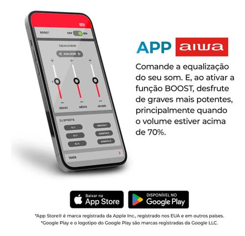 Caixa De Som Partybox Aiwa Pb-07 Bluetooth 8h Rgb Usb Tws Preto (novo Com Caixa Aberta) 127/220v - 6
