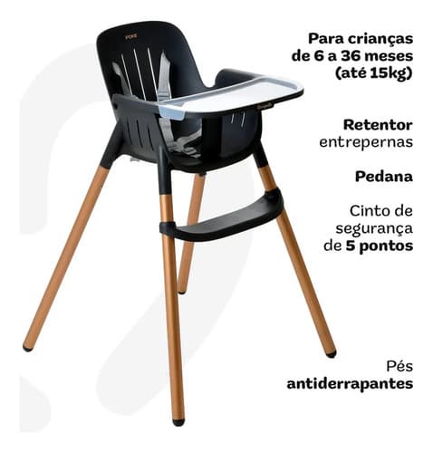 Burigotto Cadeira De Refeição Poke Preto Night Sky Liso - 7