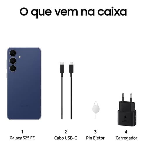 Celular Samsung Galaxy S25 Fe 5g, 128gb, 8gb Ram, Câmera Tripla De 50+12+8, Tela Grande De 6.7 Azul Marinho (novo Com Caixa Aberta) - 10