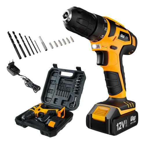 Parafusadeira Furadeira Sem Fio 12v Wap Bpf 12k3 Kit Maleta Amarelo/preto 127/220v 60 Hz - 11