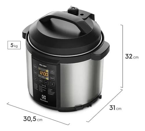Panela De Pressão Elétrica Electrolux Por Rita Lobo 6l Preta Experience Digital Pcc20 Preto 127v 50 Hz/60 Hz - 2