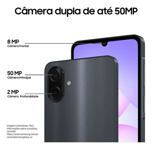 Celular Samsung Galaxy A07 256gb, 8gb, Câmera 50mp, Tela 6.7 , Proteção Ip54, Processador 6nm - Preto (novo Com Caixa Aberta) - 5