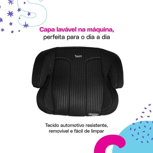 Booster Cosco Kids, Teen, Até 36kg, Preto - 10
