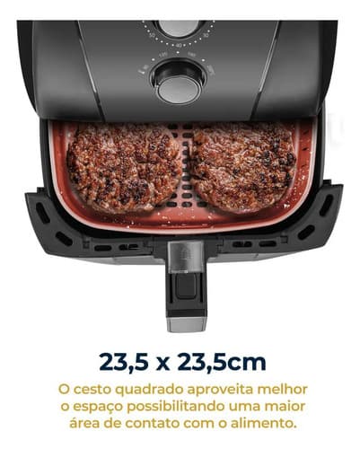 Air Fryer Britânia 5,5l 1500w Antiaderente Redstone Bfr50 220v Preto - 5