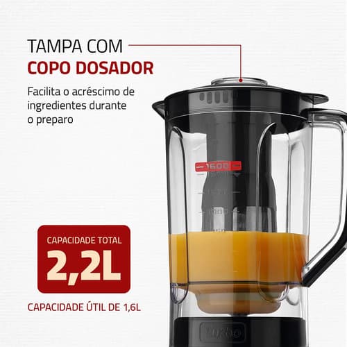 Liquidificador Turbo Power Mondial 550w - L-99 Fb Preto 220v - 5