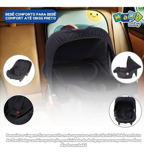 Bebê Conforto Para Bebê Comfort De 0 À 13kgs Preto Maxi Baby Liso - 8