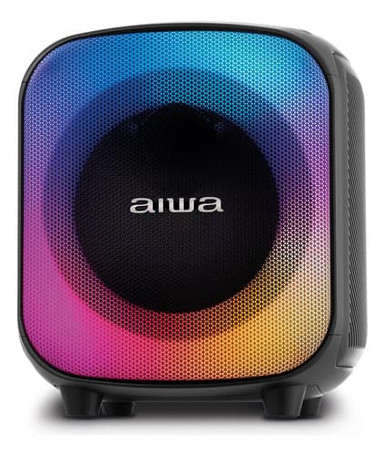 Caixa De Som Partybox Aiwa Pb-07 Bluetooth 8h Rgb Usb Tws Preto (novo Com Caixa Aberta) 127/220v - 1