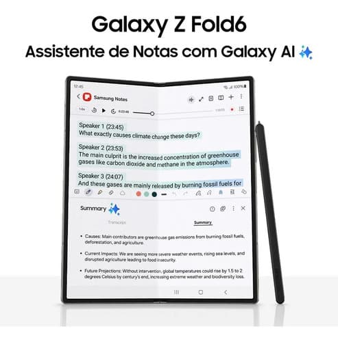 Celular Samsung Galaxy Z Fold6 5g, 512gb, 12gb Ram, Tela 7.6 + 6.3 , Câm. Traseira 50+12+10mp, Frontal 10+4mp Azul (novo Com Caixa Aberta) - 4