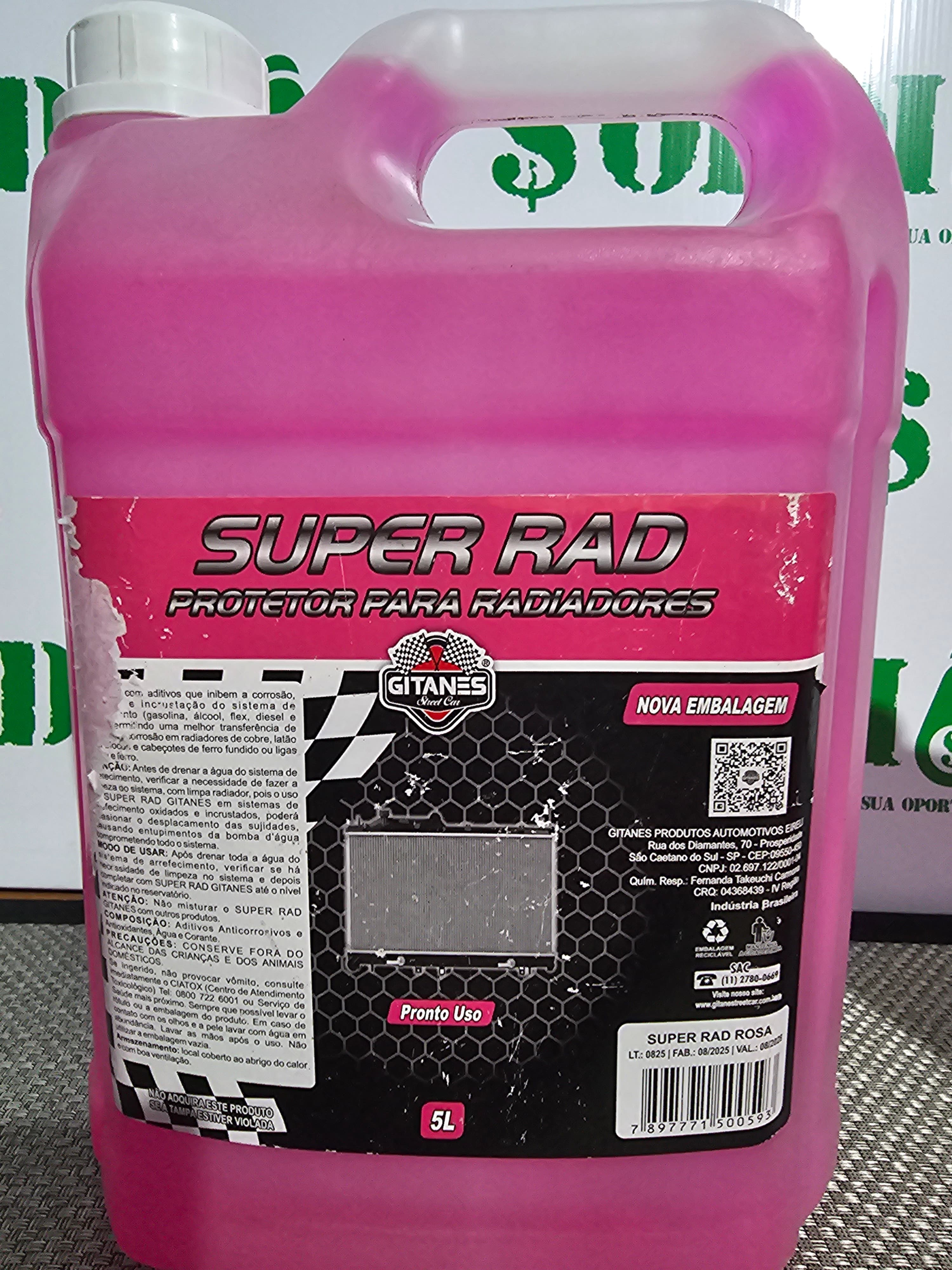 Aditivo Radiador Pronto Uso Orgânico Rosa 5 Litros Motor Gasolina Alcool GNV e Flex - Gitanes - 1