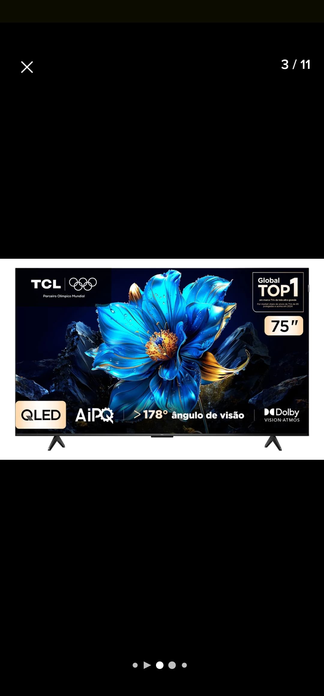 Smart Tv Tcl 55 Polegadas Qled 4k P7k Wifi Bluetooth Google Tv Hdr10+ Dolby Atmos Dolby Vision 55p7k - 1