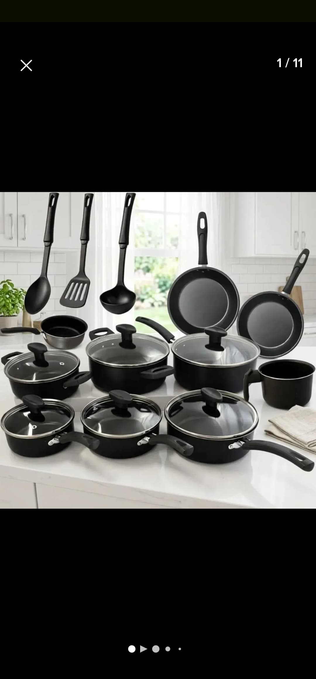 Conjunto De Panelas 13 Pçs Teflon Tampas De Vidro Promoção - 1