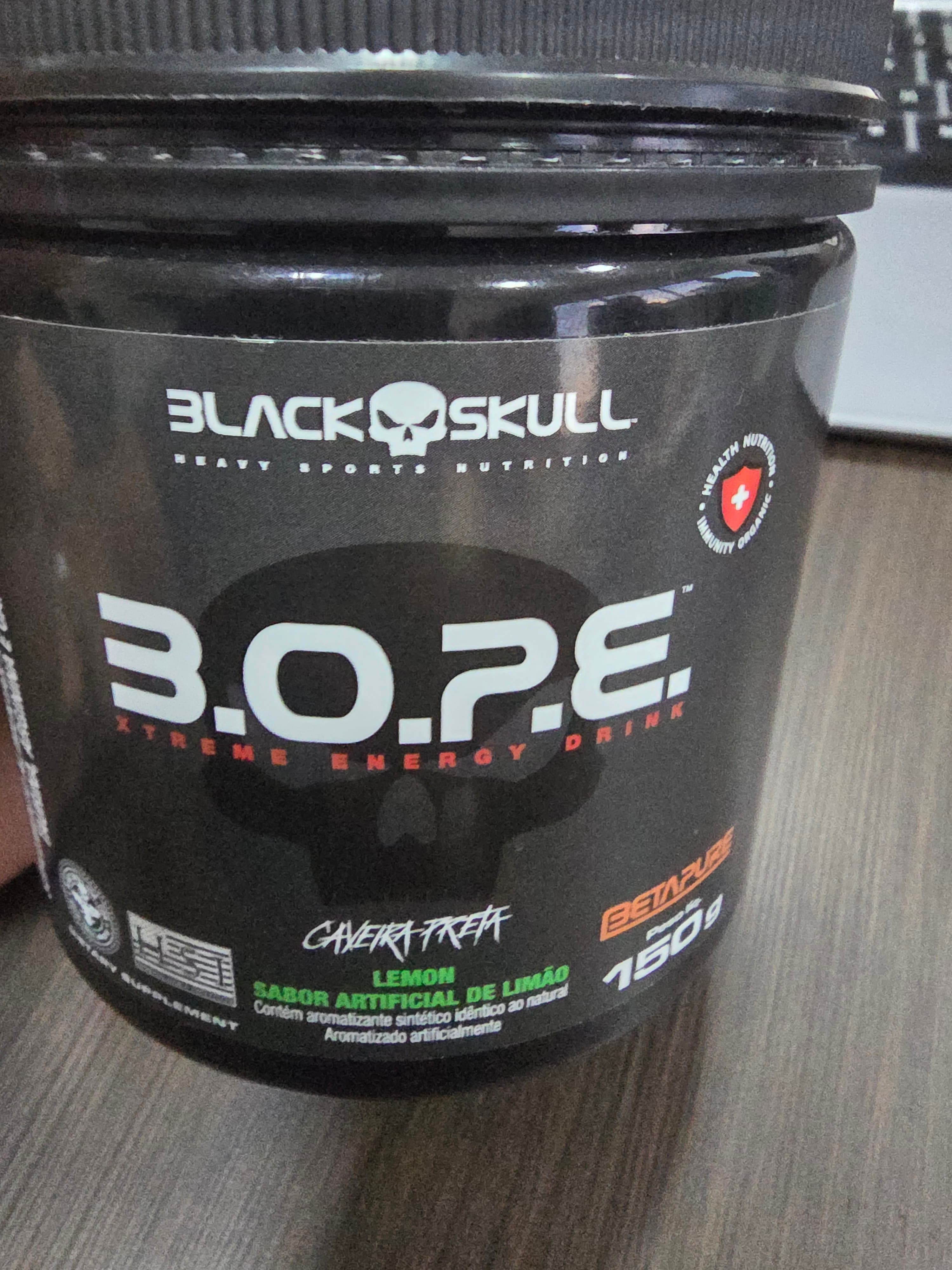 Pré-treino Caveira Preta Series B.o.p.e Sabor Limão Em Pote De 150g Black Skull - 1